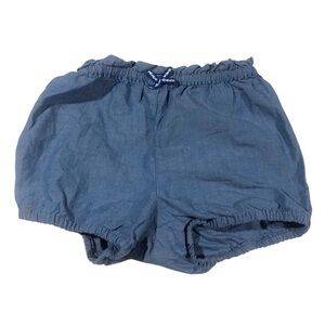H & M Blue Chambray Cotton Shorts Baby Bloomers Size 12-18 Months